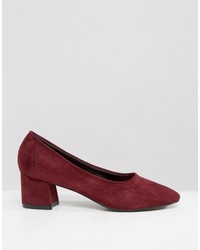 Daisy Street Burgundy Mid Heeled Shoes