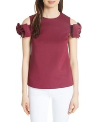 Ted Baker London Doll Bow Sleeve Cold Shoulder Top