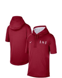 Nike Crimsonwhite Oklahoma Sooners Showout Short Sleeve Pullover Hoodie