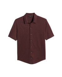 Vince Short Sleeve Button Up Knit Shirt