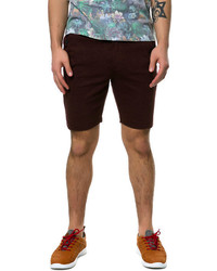 Ambig The Giles Pique Shorts In Burgundy