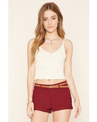 Forever 21 Belted Cuffed Shorts