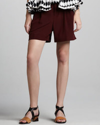 Marni Pleated Shorts Dark Red