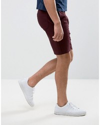 Asos Skinny Jersey Shorts In Burgundy