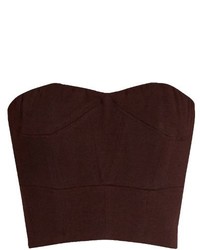 Burgundy Silk Cropped Top