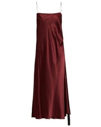 Ellery Tony Ruched Side Silk Satin Slip Dress