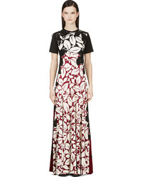 Marc Jacobs Black And Burgundy Silk Jersey Gown
