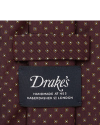 Drakes Drakes 9cm Patterned Silk Faille Tie