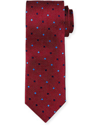 Textured Dot Silk Tie Red