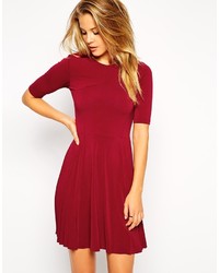 Asos Collection Skater Dress With Pleat Detail Skirt