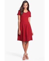 Taylor Dresses Fit Flare Sweater Dress Red Large P