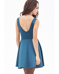Forever 21 Zippered Fit And Flare Dress