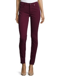 7 For All Mankind Mid Rise Skinny Jeans Dark Ruby Red