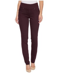 Jag Jeans Nora Pull On Skinny In Color Knit Denim In Plum Noir Jeans