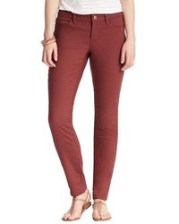 LOFT Petite Curvy Skinny Ankle Jeans In Terra Cotta Red With 27 Inseam