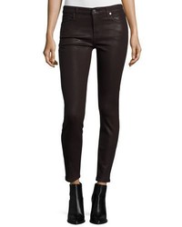 7 For All Mankind The Ankle Skinny Coated Jeans Plum