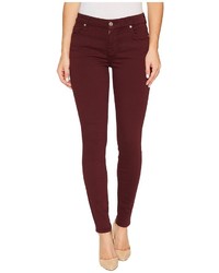 7 For All Mankind The Ankle Skinny In Mulberry Jeans