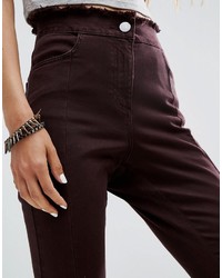 Asos Deconstructed Skinny Pants With Raw Edge Waistband