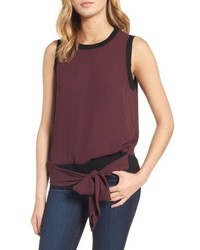 Trouve Sleeveless Tie Front Top