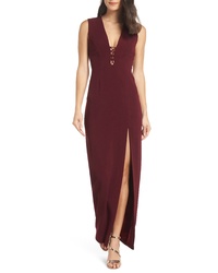 WAYF The Casey Plunge Neck Gown