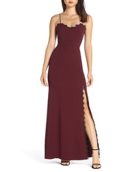 WAYF The Mia Front Slit Gown
