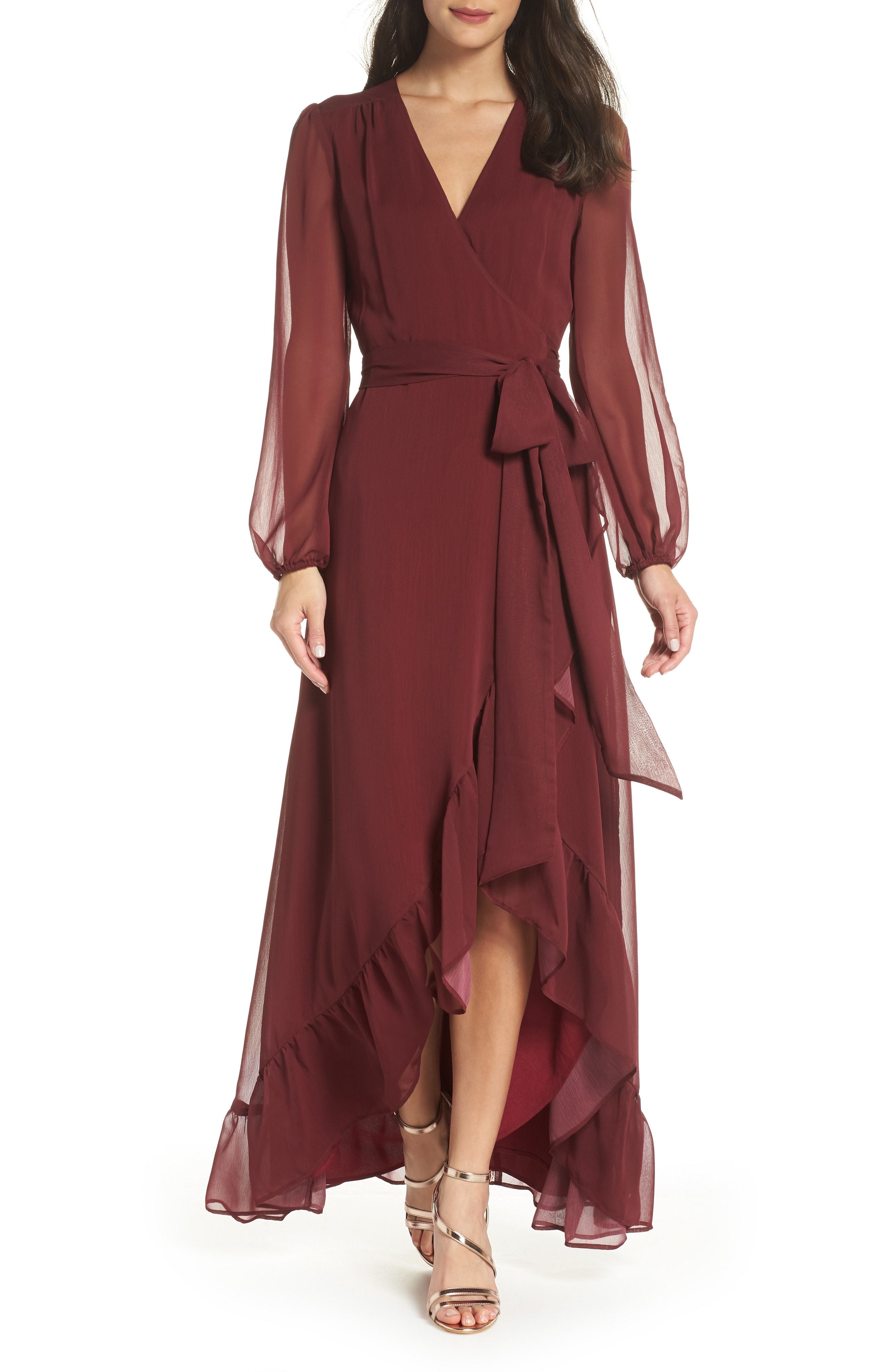 WAYF Meryl Long Sleeve Wrap Maxi Dress, $138 | Nordstrom | Lookastic