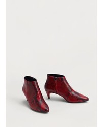 Violeta BY MANGO Snake Leather Ankle Boots