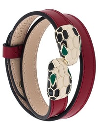 Burgundy Snake Leather Bracelet