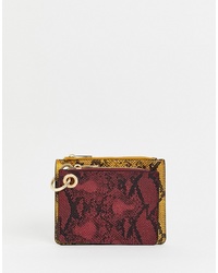 New Look Snake Print Coin Purse In Multicoloured