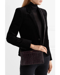 Saint Laurent Catherine Croc Effect Leather Shoulder Bag