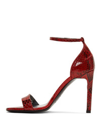 Givenchy Red Python Heeled Sandals