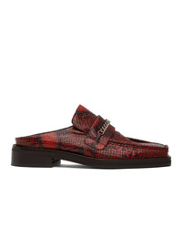 Burgundy Snake Leather Loafers