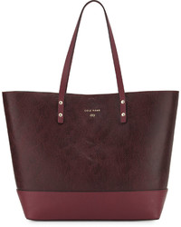 Cole Haan Beckett Snake Embossed Leather Tote Bag Red