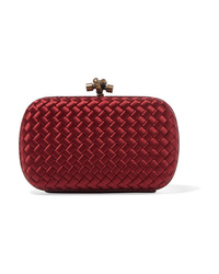 Burgundy Snake Satin Clutch