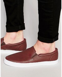 Burgundy Snake Slip-on Sneakers