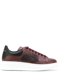 Alexander McQueen Extended Sole Sneakers With Feather Embroidery