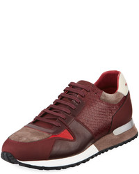 Jared Lang Mixed Leather Trainer Sneaker
