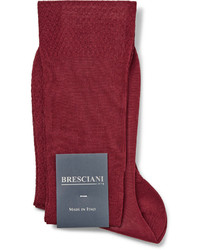 Bresciani Diamond Weave Cotton Knee Length Socks