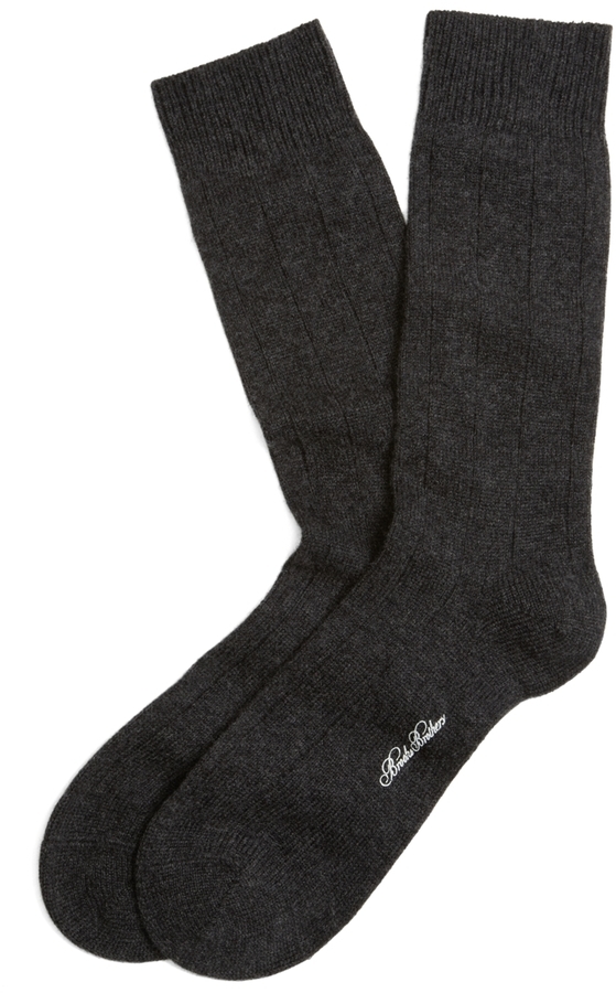 Brooks Brothers Cashmere Solid Crew Socks, $59 | Brooks Brothers ...
