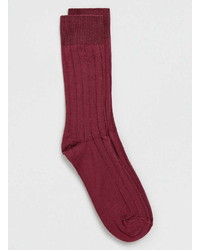 Topman Burgundy Rib Premium Socks