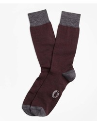 Brooks Brothers Marled Color Block Wool Blend Socks