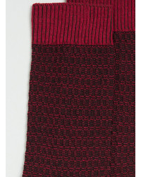 Topman Burgundy Square Texture Socks