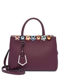 Fendi Small 2 Jours Flower Studded Leather Tote