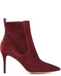 Burgundy Suede Ankle Boots