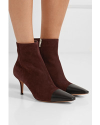 Gianvito Rossi 70 Two Tone Suede And Leather Ankle Boots