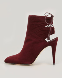 Brian Atwood Arron Suede Tie Back Ankle Boot