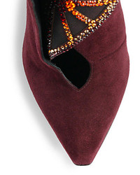 Sergio Rossi Atalia Embellished Suede Booties