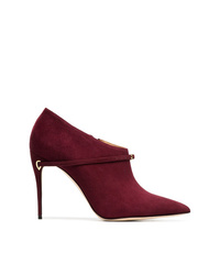 Jennifer Chamandi Burgundy Red Fausto 105 Snakeskin And Suede Leather Boots