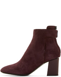 Proenza Schouler Burgundy Suede Ankle Boots