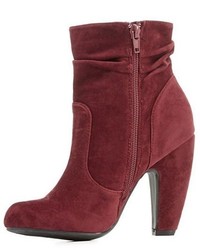 Charlotte Russe Bamboo Slouchy Chunky Heel Booties